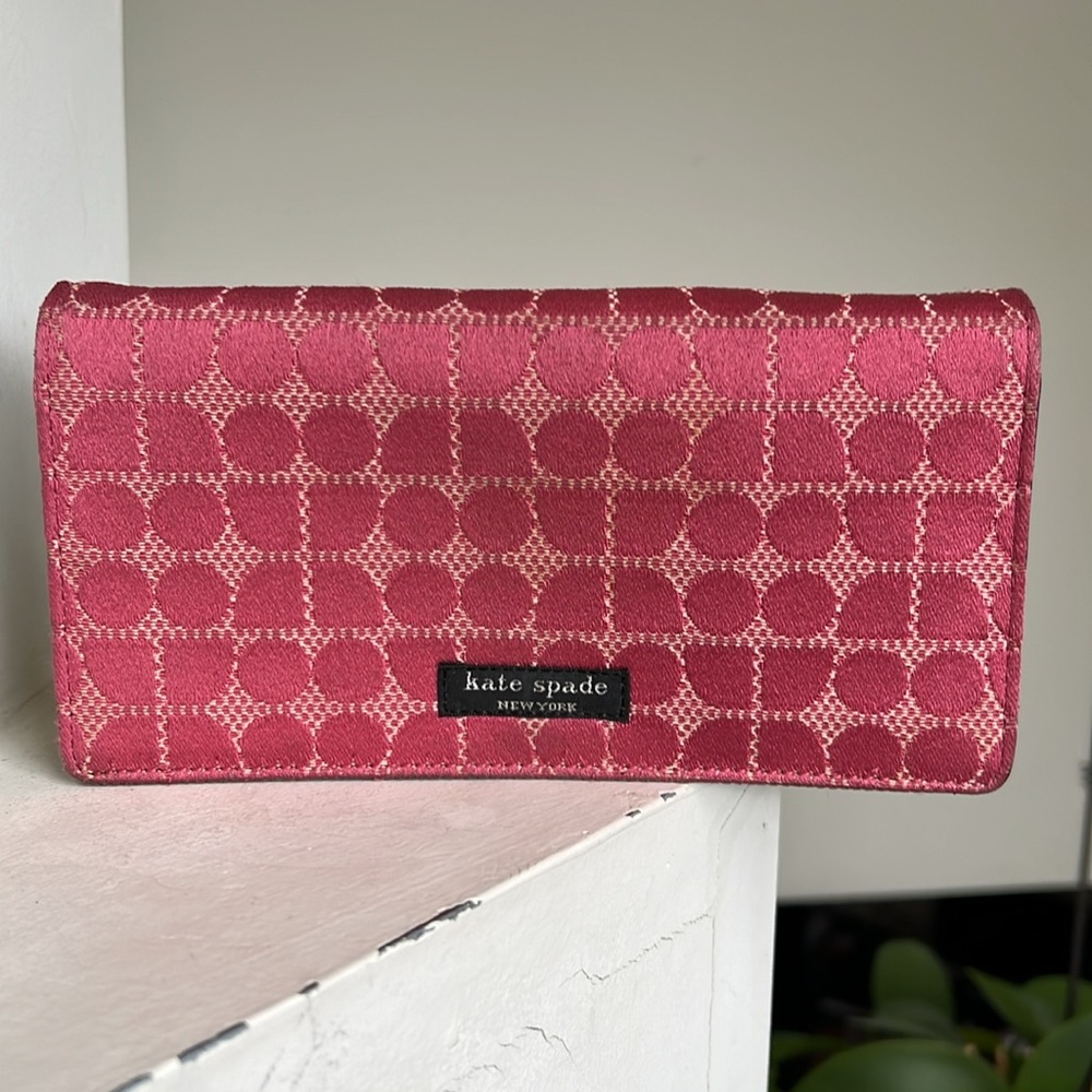 Kate Spade New York Pink Dot Noel & Black Leather Wallet